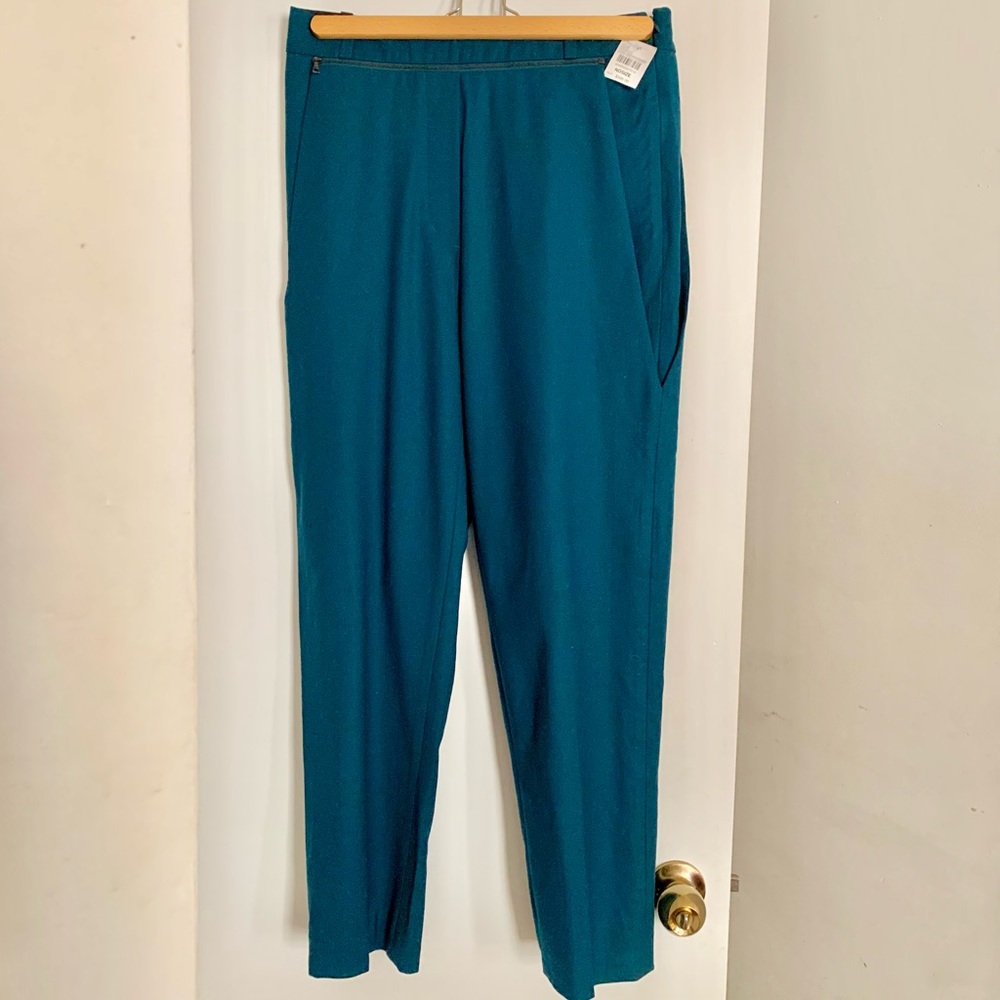 Vintage high rise teal pants/bermuda shorts size L.